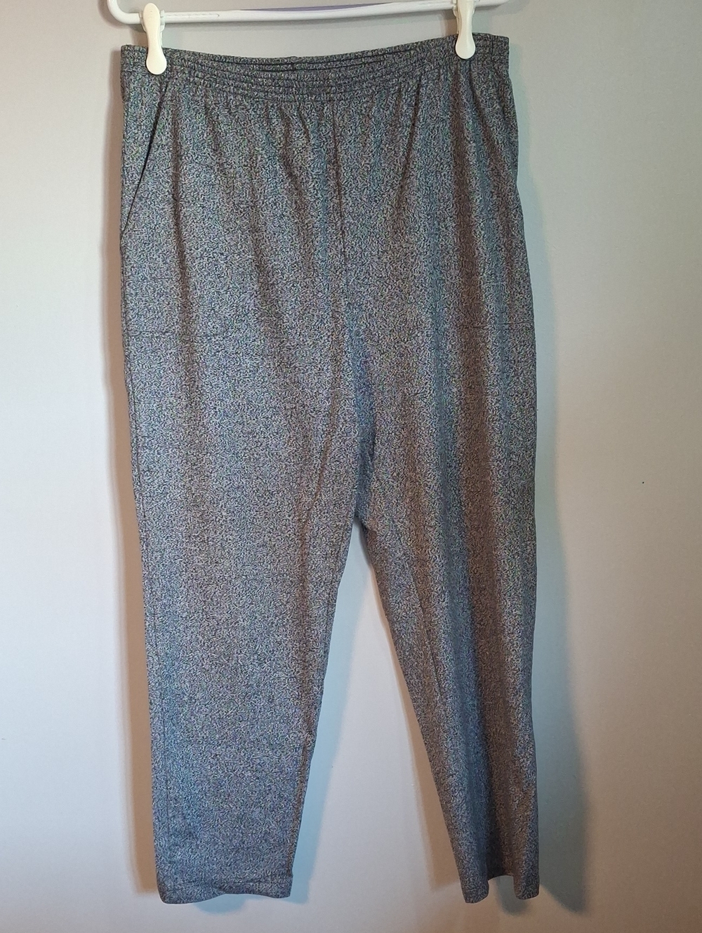 Koret City Blues Marled Knit Pull-On Pants Size L Black Grey Business Casual
